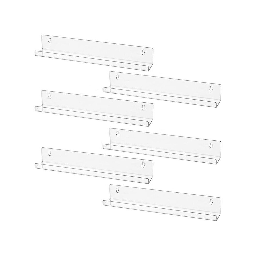6pcs Vinyl Record Wall Mount Shelf Set Of Album Holders For Hanging On Walls - Shelves Albums Or Ch