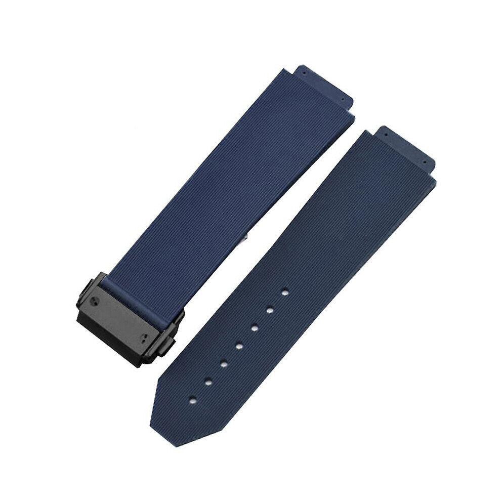Watch Bracelet For Hublot Big Bang Classic Fusion Folding Buckle Silicone Rubber Watch Strap Watch Accessories Watch Band Chain-black-black Clasp