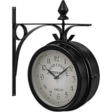 Double-sided Wall Clock Station Clock Garden Clock Double-sided Clock Time Indicator 33 X 30 X 10 Cm