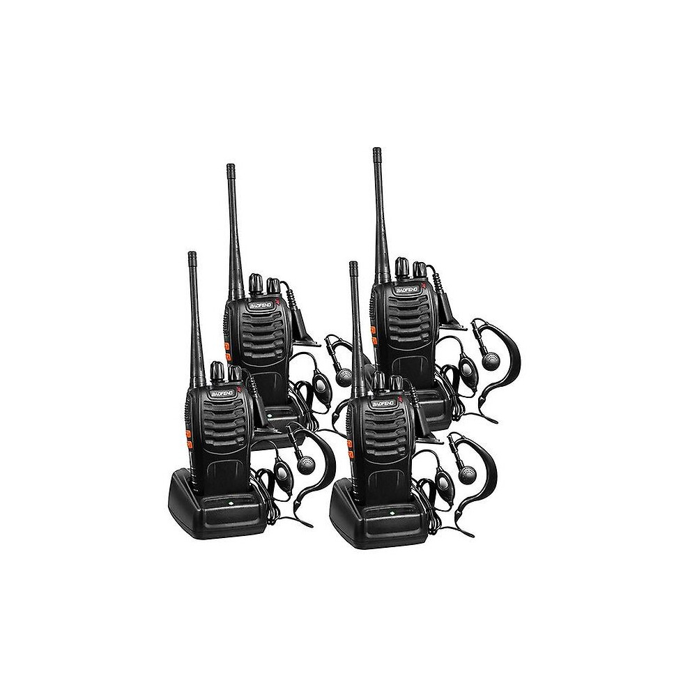 Rechargeable Long Range Two-way Radios With Earpiece 2-4 Pack Uhf 400-470mhz Walkie Talkies Li-ion Battery And Charger Included