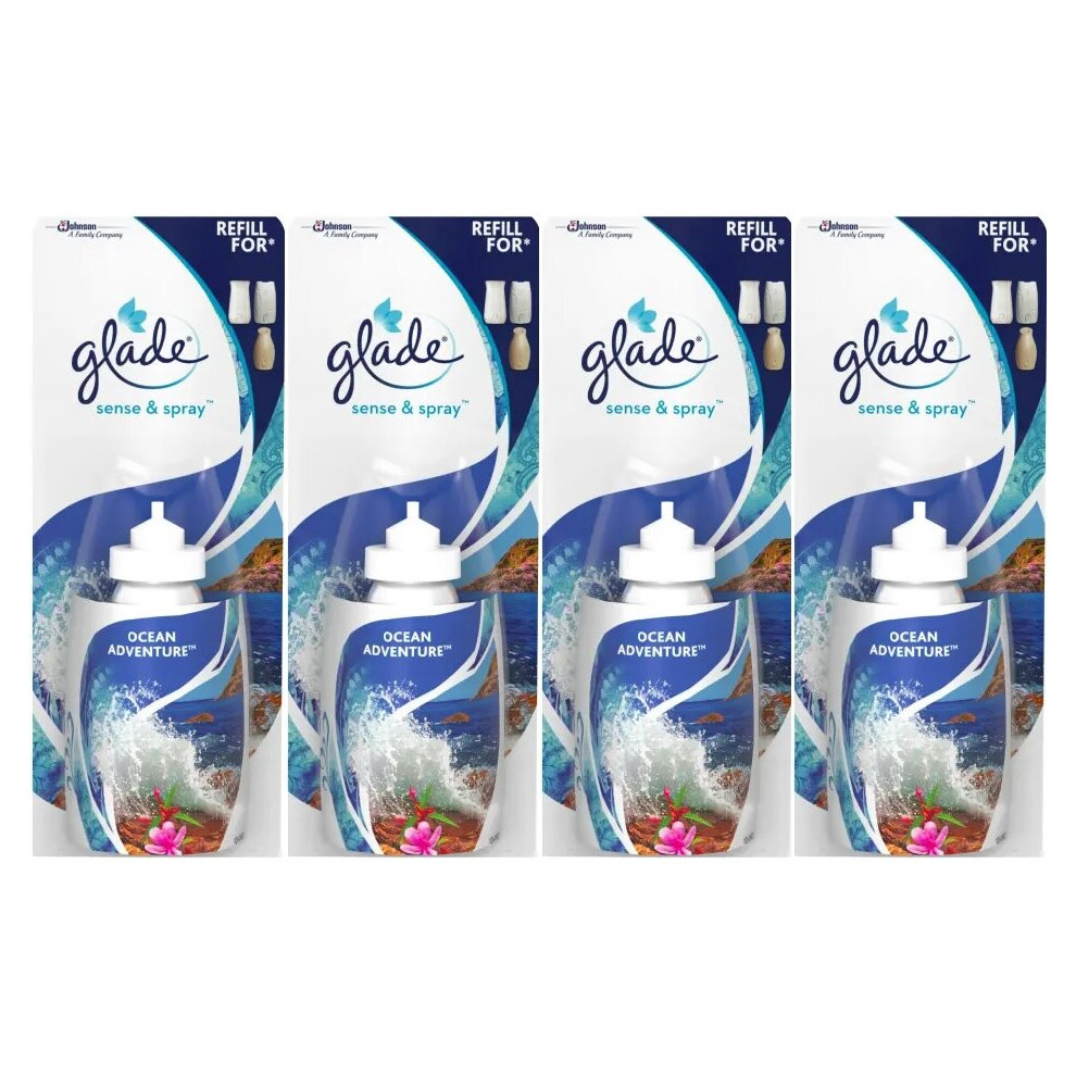 4 x Glade Sense and Spray Refill 18ml - Ocean Adventure