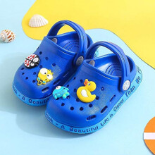 Veeki Toddler Clogs Boys Girls Cute Cartoon Toddler Sandals Kids Slippers ----- Royal Blue Size 22-23
