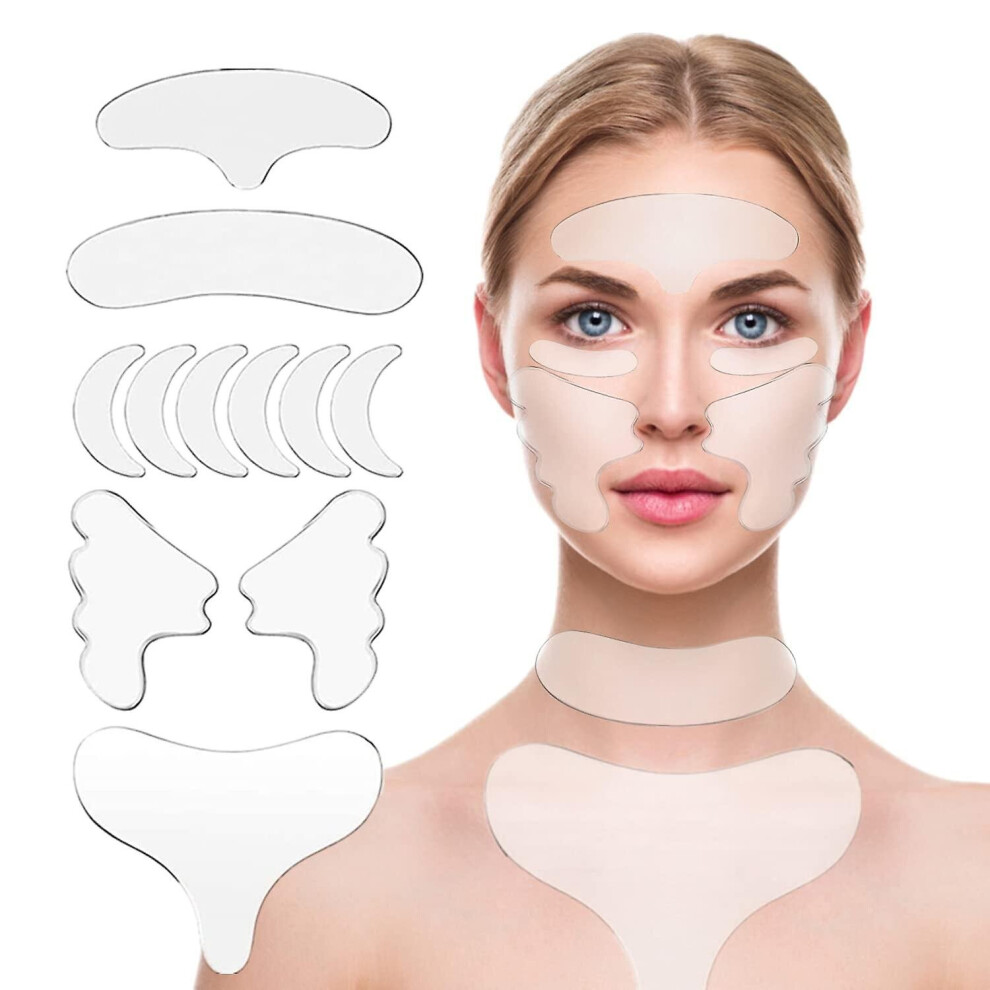 Wrinkle Patches Chest Anti-wrinkle Pads - Anti-cleavage Wrinkle Silicone Pads Set Of 11 Reusable Patches For Preventing Skin Lines - Nighttime Wrinkle