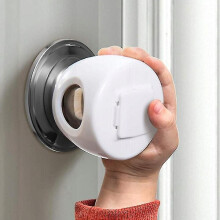 Child Door Handle Safety Cover, Childproof Door Handle Cover, Baby Safety Door Handle Cover Can Be Locked. (4 Packets)
