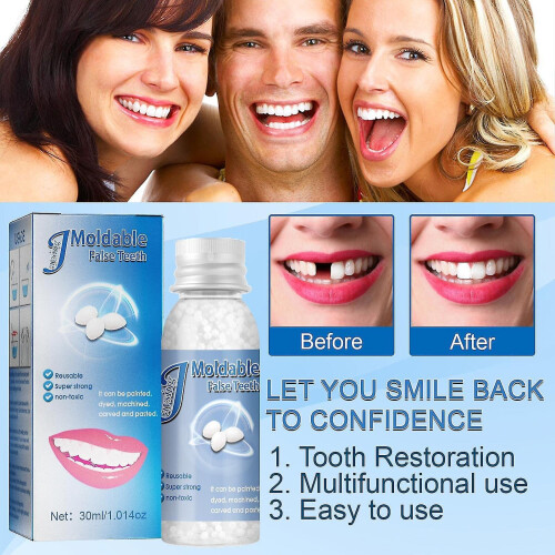 Teeth Repair Kit Temporary Teeth Replacement Kit Moldable False Teeth For Snap On Instant And Confident Smile 1