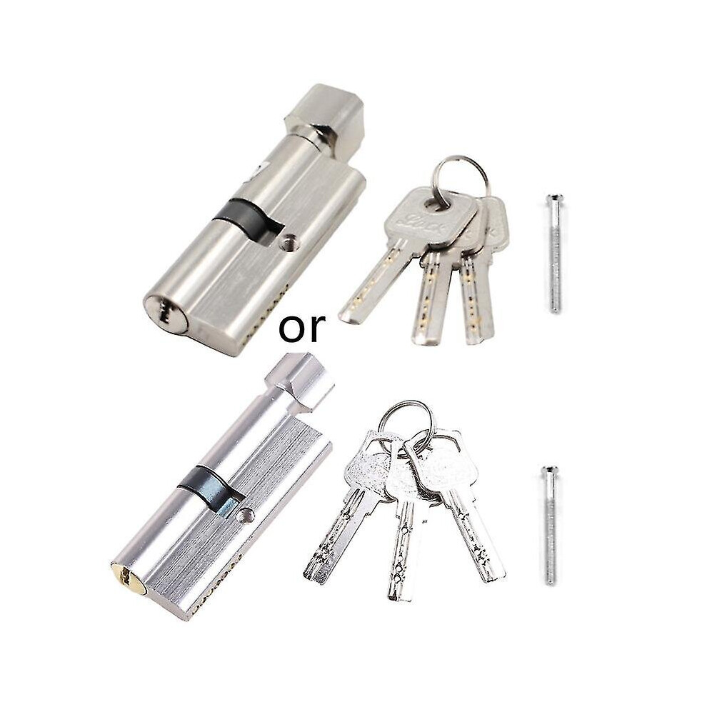 1set Door Cylinder Lock Biased 70mm Anti-theft Entrance Metal Door Lock With 3 Keys Home Security Interior Bedroom Lock