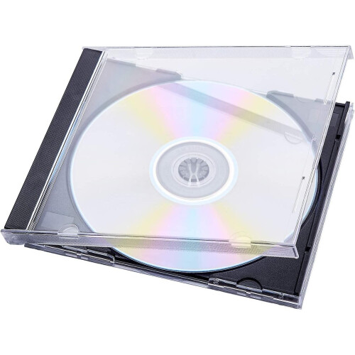 25 Pack Standard Single Clear Cd Case With Assembled Black Tray 2