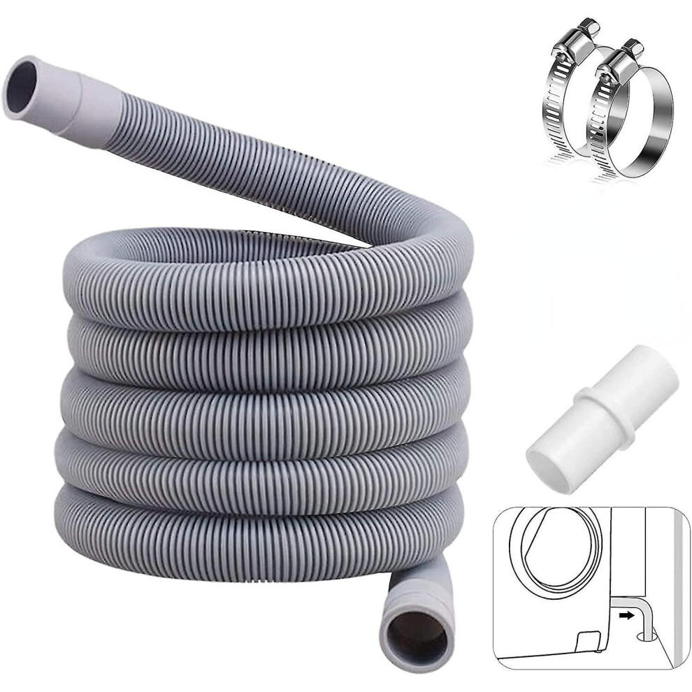 3M Universal Drain Hose, Dishwasher Hose Extension, Washing Machine Drain Hose, Water Drain Hose, Drain Hose, Hose Drain Hose Extension White
