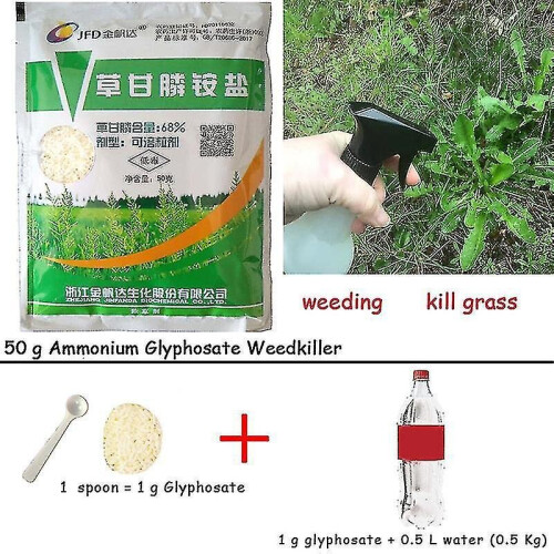 3pcs 50g Ammonium Glyphosate Glycine Herbicide Remove Broadleaf Weed Kill Grass 1