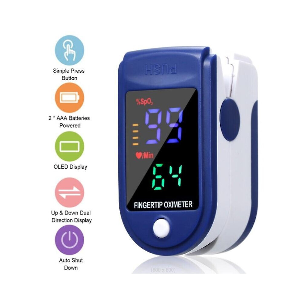 Finger Pulse Oximeter Blood Oxygen Heart Rate Monitor Pr Saturation Meter Shytmv