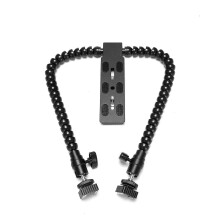 New Flexible Dual Arm Hot Shoe Flash Bracket Mount Holder For Macro Shot Camera Accessories