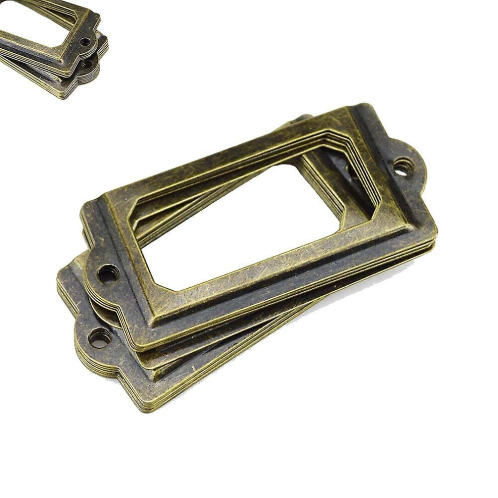 12pcs Antique Brass Metal File Cabinet Drawer Tag