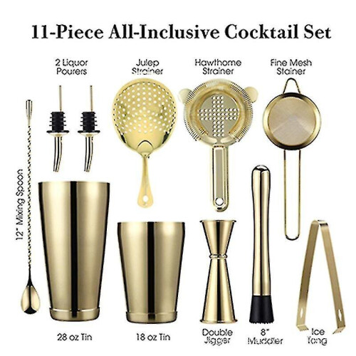 10pcs Stainless Steel Boston Shaker Professional Bartender Kit 2