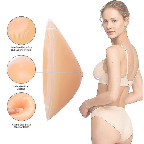 Pair Of Silicone Breast Form Triangle Mastectomy Prosthesis Bra Pad Enhancer 2