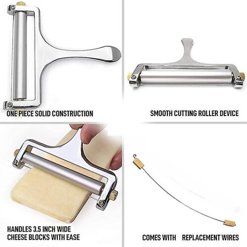 Cheese Slicer,cheese Slicer With Adjustable, With Wire For Soft And Semi-hard Cheese-includes 1 Repl 2