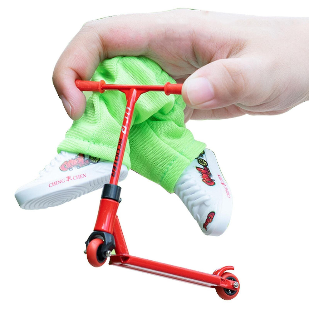 Mini Finger Scooter Alloy Finger Scooter Set With Mini Scooters,finger Pants Shoes For Skateboarder Favors