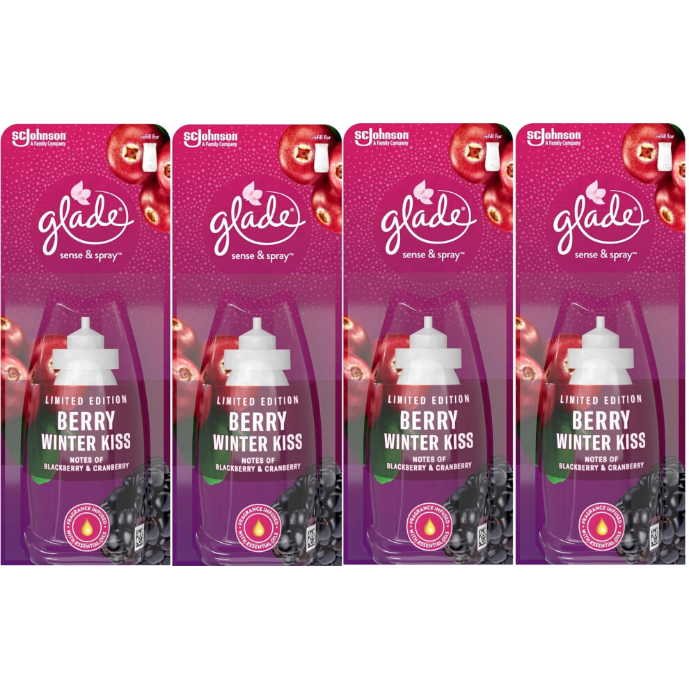 4 x 18ml Glade Sense and Spray Refill - Berry Winter Kiss