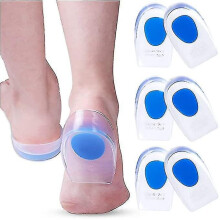3 Pair Gel Heel Cups Plantar Fasciitis Inserts - Silicone Gel Heel Pads For Heel Pain, Bone Spur