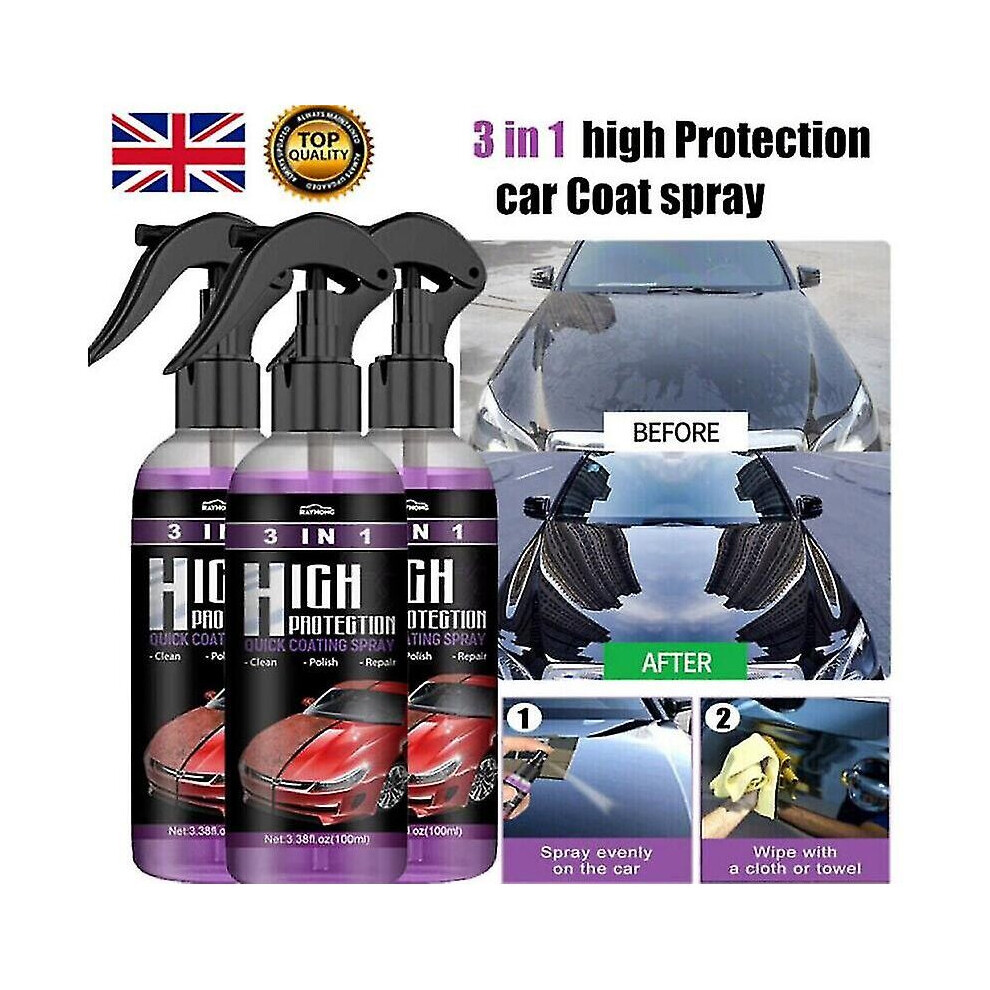 3pack High Protection Quick Car Coat Ceramic 3 In 1 Coating Spray Hydrophobic
