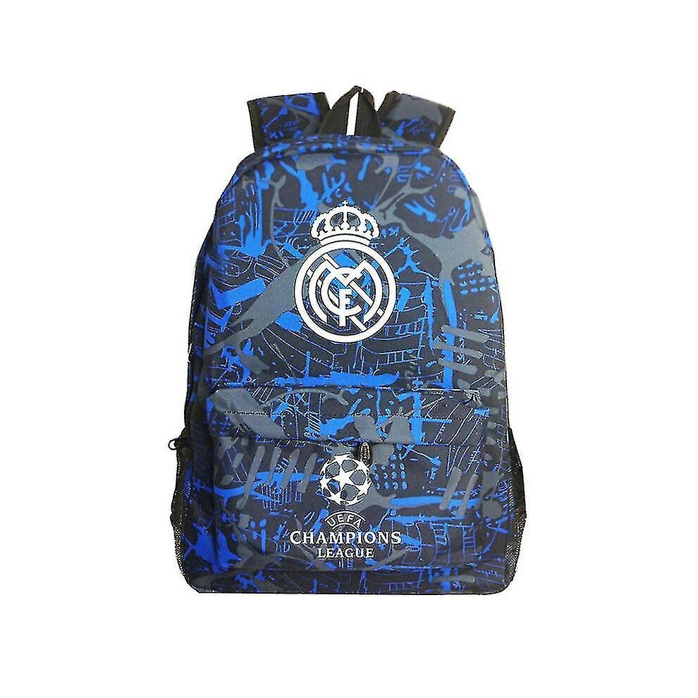 Graffiti Real Madrid Uefa Champions League Shoulder Bag Fan Backpack Student Schoolbag Storage Bag H B