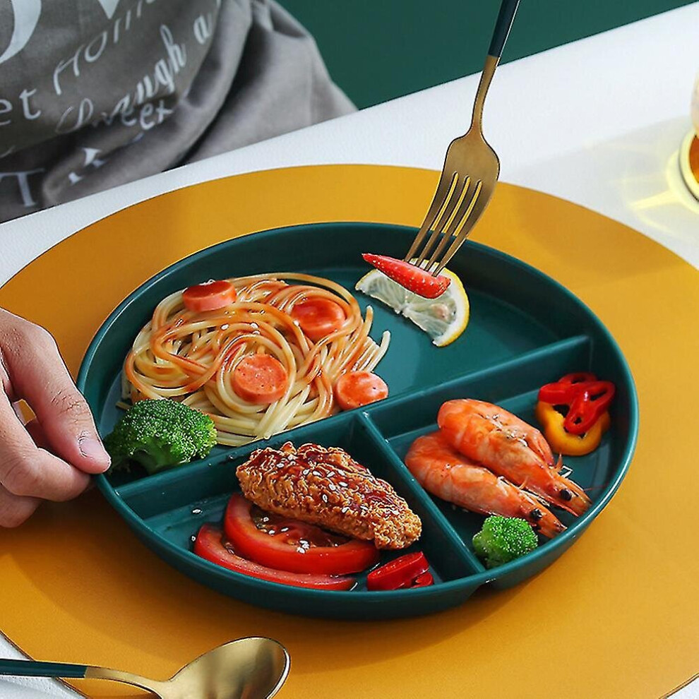 Home Kitchen 3 Compartments For Adults Portion Control Dinner Plate