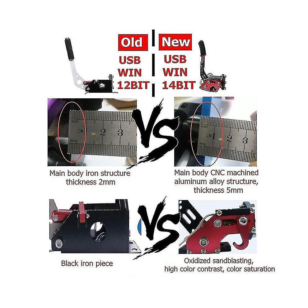 (RED) 14bit Pc Usb Handbrake Sim For Racing Games G27/g29 T500 Fanatecosw Dirt Rally