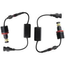 1 Pair 120w 12led Car Angel Eye Headlights For E82 E90 E92 E60 E61 E63 E89 X6 H8