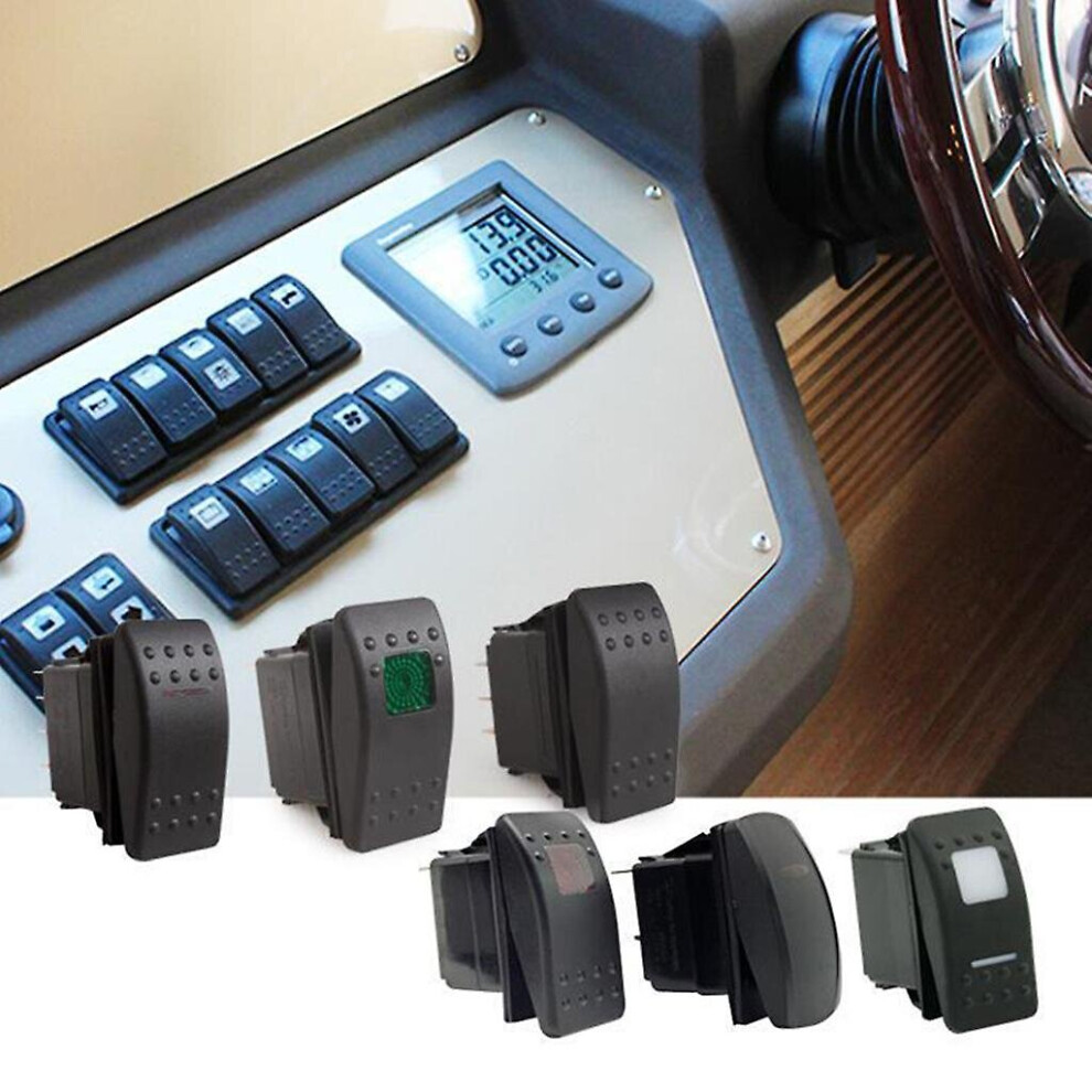 Rocker Switch Waterproof 5 Pin On Off Toggle Switches For Marine Boat Rv Truck Light