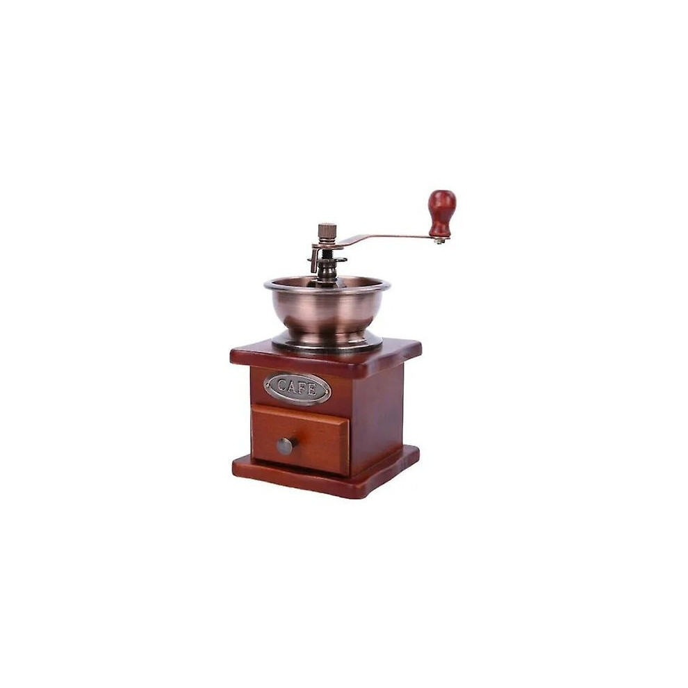 Manual Coffee Grinder, Retro Coffee Bean Hand Grinder Antique Mini Hand-crank Roller Drive Grain Burr Mill Home Kitchen Office Classic Coffee Machine