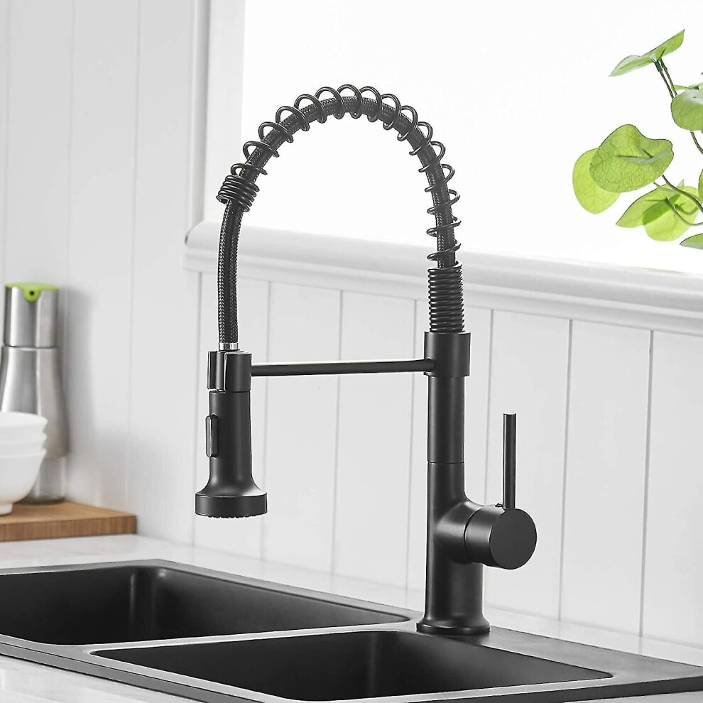 Black Faucet Kitchen Kitchen Faucet With Shower 360 Pull-Out Single-Lever Mixer Fittings Mixer Tap Sink 9468842834619