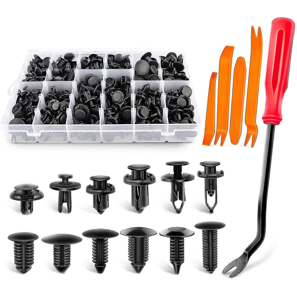 240pcs Bumper Retainer Clips Car Plastic Rivets Fasteners Push Retainer Kit Most Popular Sizes