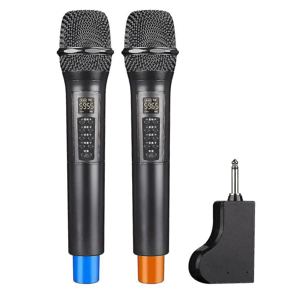 Wireless Microphone With Echo, Treble, Bass And Bluetooth, 98ft Range, Portable Uhf Handheld Karaoke Dynamic Microphone System