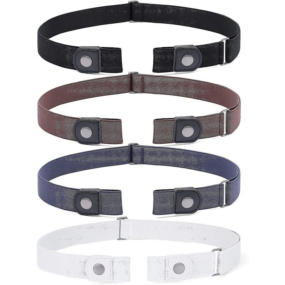 4 Pack No Buckle Invisible Stretch Belt Buckle-Free Elastic Belt For Women And Men Not,Specified