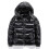 (black, XL) Shiny Down Jacket Winter Jacket Stand Collar Down Jacket With Hood 2