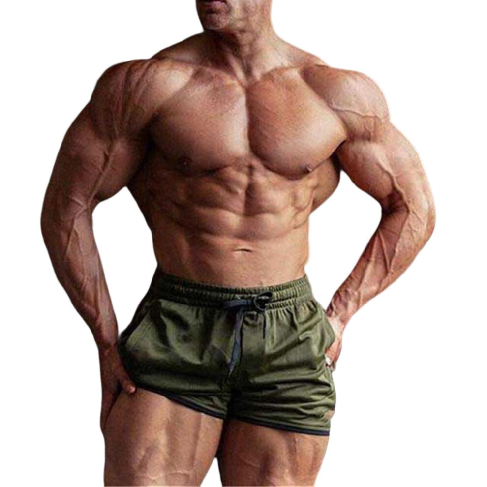 Men\'s Workout Running Shorts Lightweight Sweat Gym Athletic Fitted Short Pants