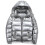 (Silver, M) Shiny Down Jacket Winter Jacket Stand Collar Down Jacket With Hood 1