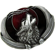Western Cowboy Buckle With Wolf Head 3d Pattern-39mm Belt