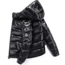 (black, 2XL) Shiny Down Jacket Winter Jacket Stand Collar Down Jacket With Hood