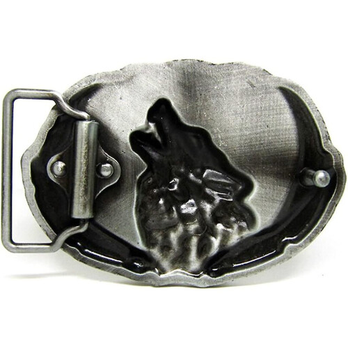 Western Cowboy Buckle With Wolf Head 3d Pattern-39mm Belt 1