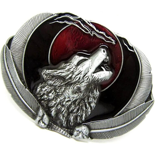 Western Cowboy Buckle With Wolf Head 3d Pattern-39mm Belt 2