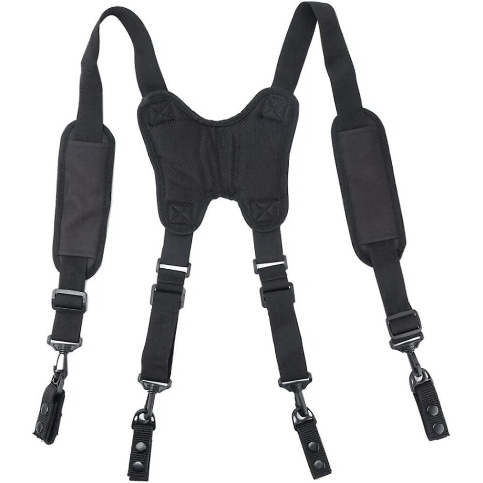 Tool Belt Braces Heavy Duty Work Suspenders With Clips Comfortable Padded Adjustable Straps H Shape For Carpenter Electrician