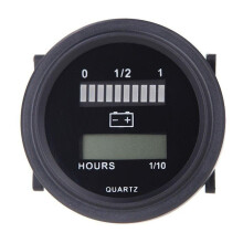 12v/24v/36v/48v/72v Led Digital Battery Status Charge Indicator With Hour Meter Gauge Black - Refurbished