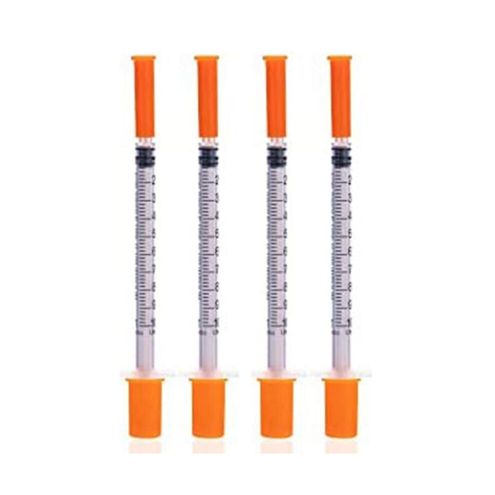 100 Pack 29g 1cc 1/2inch Syringe With Needle - Disposable Individual Package