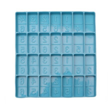 Dominoes Silicone Mold for Epoxy Resin - Numbered Domino Craft Casting Mold (Blue, 20x18.5x1.5 cm)