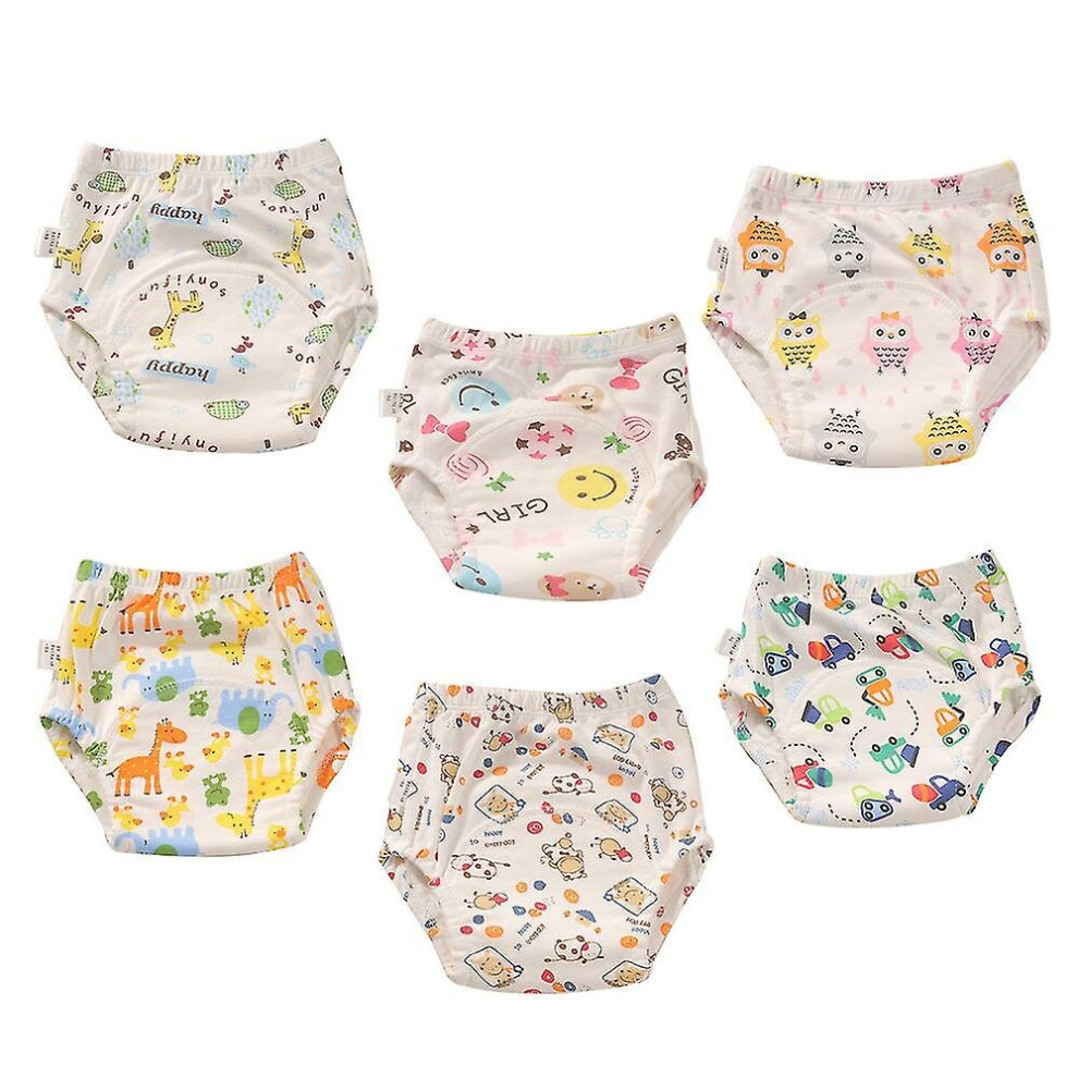 6 Pack Unisex Cotton Reusable Potty Training Underwear Breathable Toddler Boys And Girls Pee Training Underpants Waterproof Training Pants High Qualit