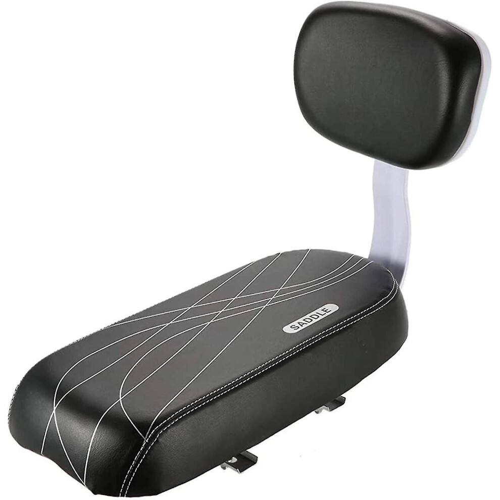 Bicycle Rear Seat, Children's Safety Bicycle Rear Seat Accessory Set, Padded Saddle With Backrest, For Toddlers, Children, Friends, Leather Cover, For
