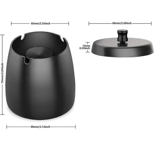 Black Ceramic Ashtray With Lids Windproof Cigarette Ashtray (ruipei) 2