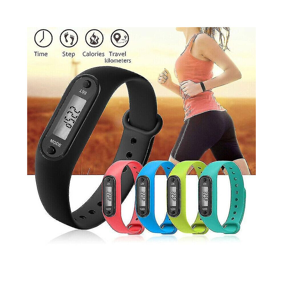 Lcd Wrist Watch Pedometer Digital Sports Step Distance Calorie Counter Bracelet