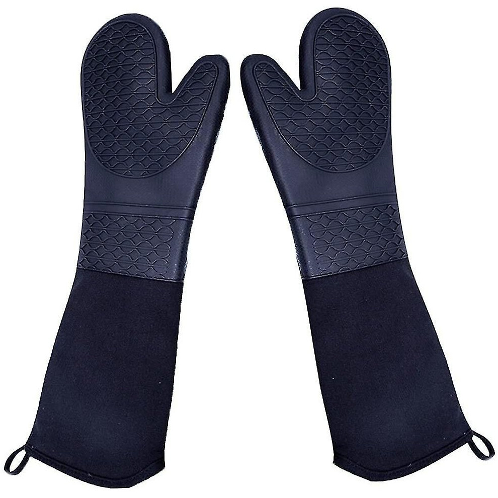 Extra Long Silicone Oven Mitts Heavy Duty Commercial Grade Oven Mitts Heat Resistant Bbq Gloves  2 Packextra Long Silicone Oven Mitts Heavy Duty Comme