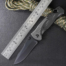 Utility Pocket Knife With 7cr17 Stainless Steel - Folding Knife For Edc Outdoor Camping Hunting, Liner-lock, Clip, Seatbelt Cutter, Glass Breaker For